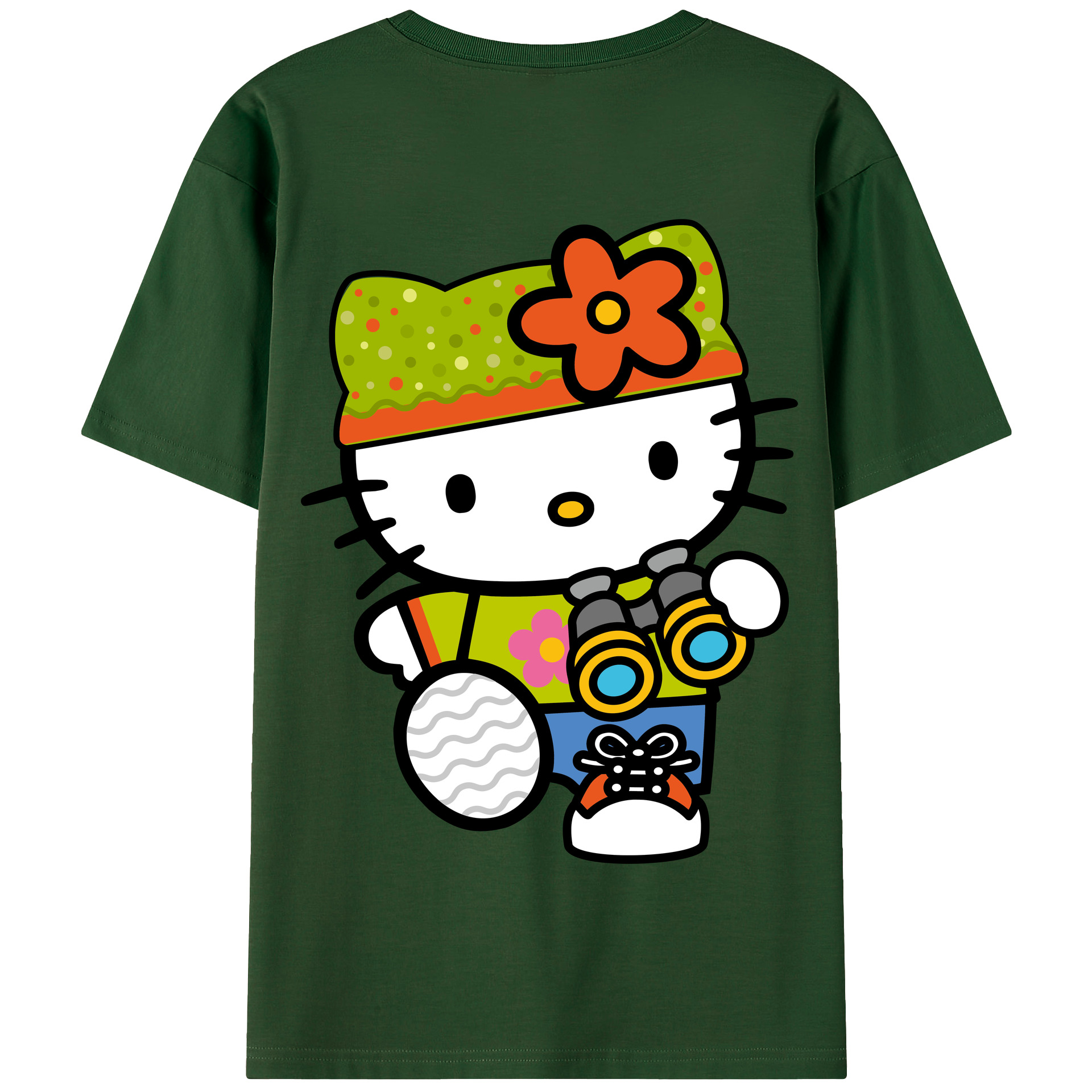 （画像用） Hello Kitty ハローキティ 綿100％半袖Tシャツ（背面プリント）